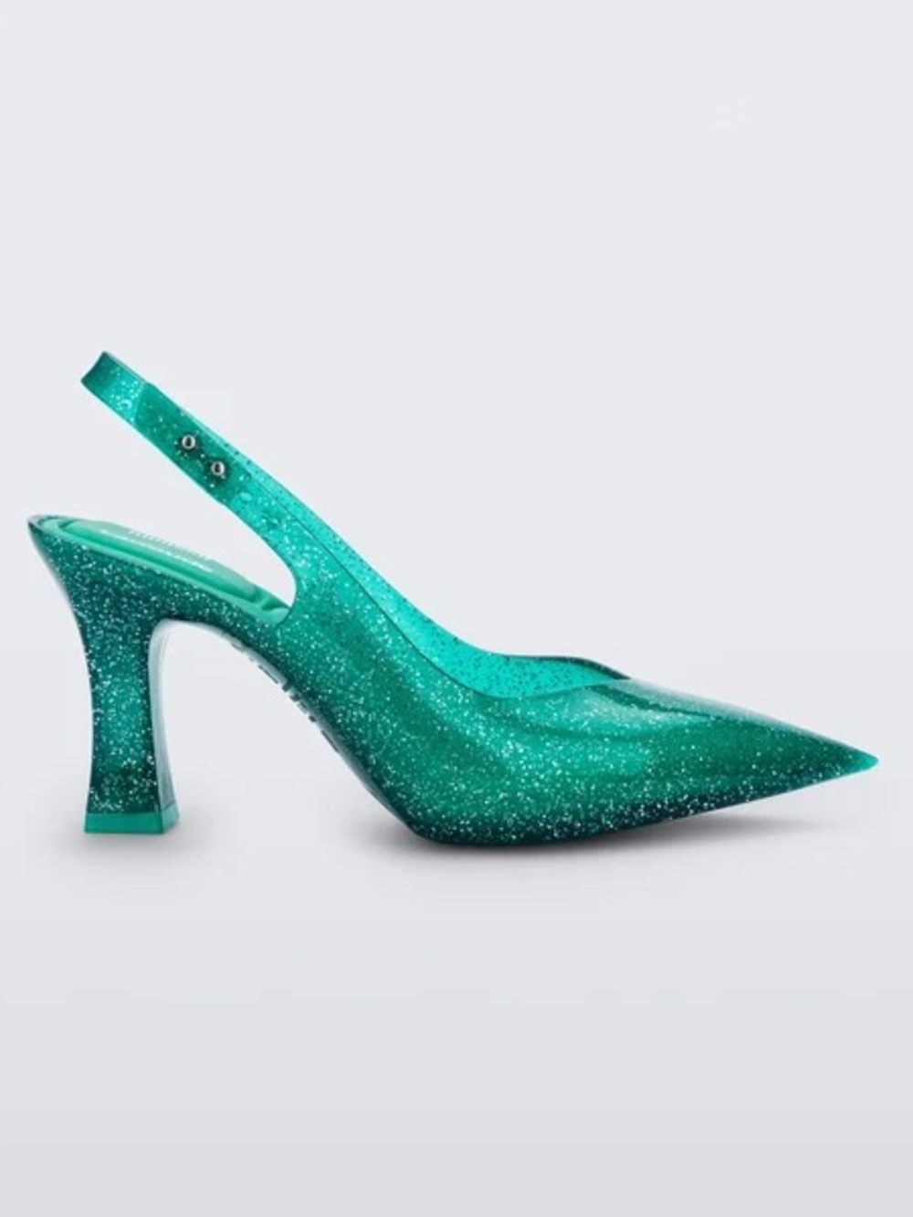 Melissa x La Roude Teal Glitter Slingback Pointed Pump